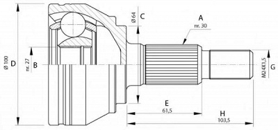 OPEN PARTS cvj569410 -  Шарнирный комплект, приводной вал